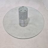 K1000 Glass & Carrara Marble Coffee Table Team Form AG, Ronald Schmitt, 1975