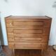 Commode bois et rotin vintage