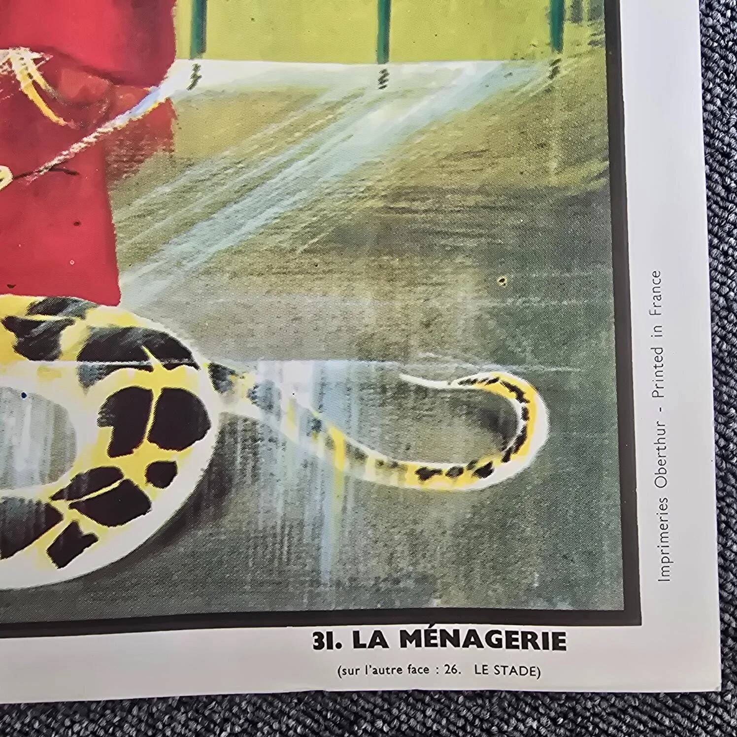 Old school poster Ogé-Hachette The Stadium & The Menagerie – 1960s