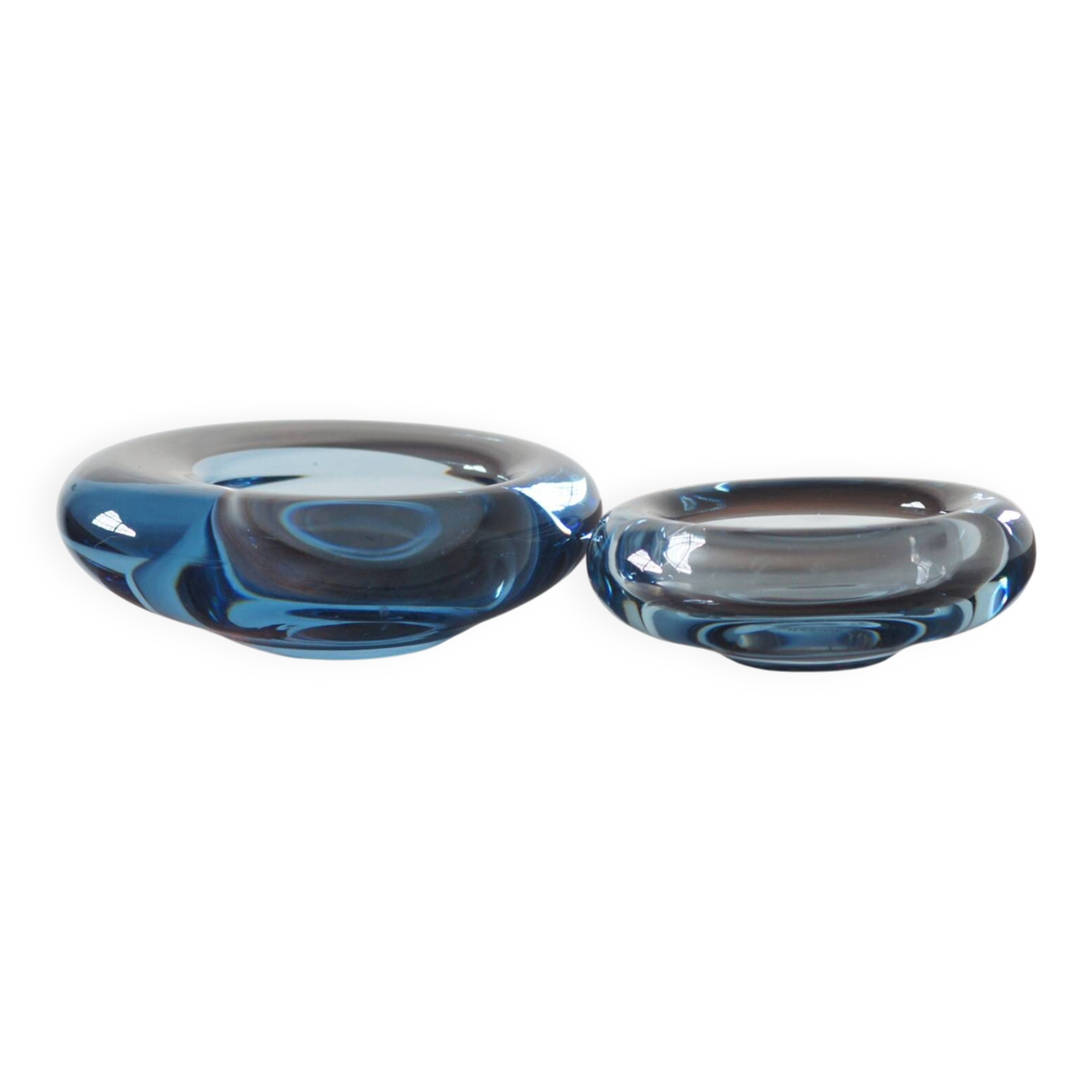 Glass Bowl design Per Lütken for Holmegaard, 1950s set of 2.