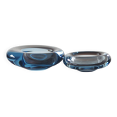 Design de bol en verre par Lütken pour Holmegaard, ensemble de 2 des années 1950.
