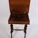 Antique side table with drawer - hand polished mahogany - turned legs - year 1880s
