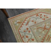 1970s Vintage Turkish Handmade Wool & Cotton Orange Area Rug 159x246