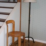 Brutalist cast iron tripod floor lamp