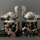 Pair of Hippolyte Moreau Art Deco spelter cat bookends