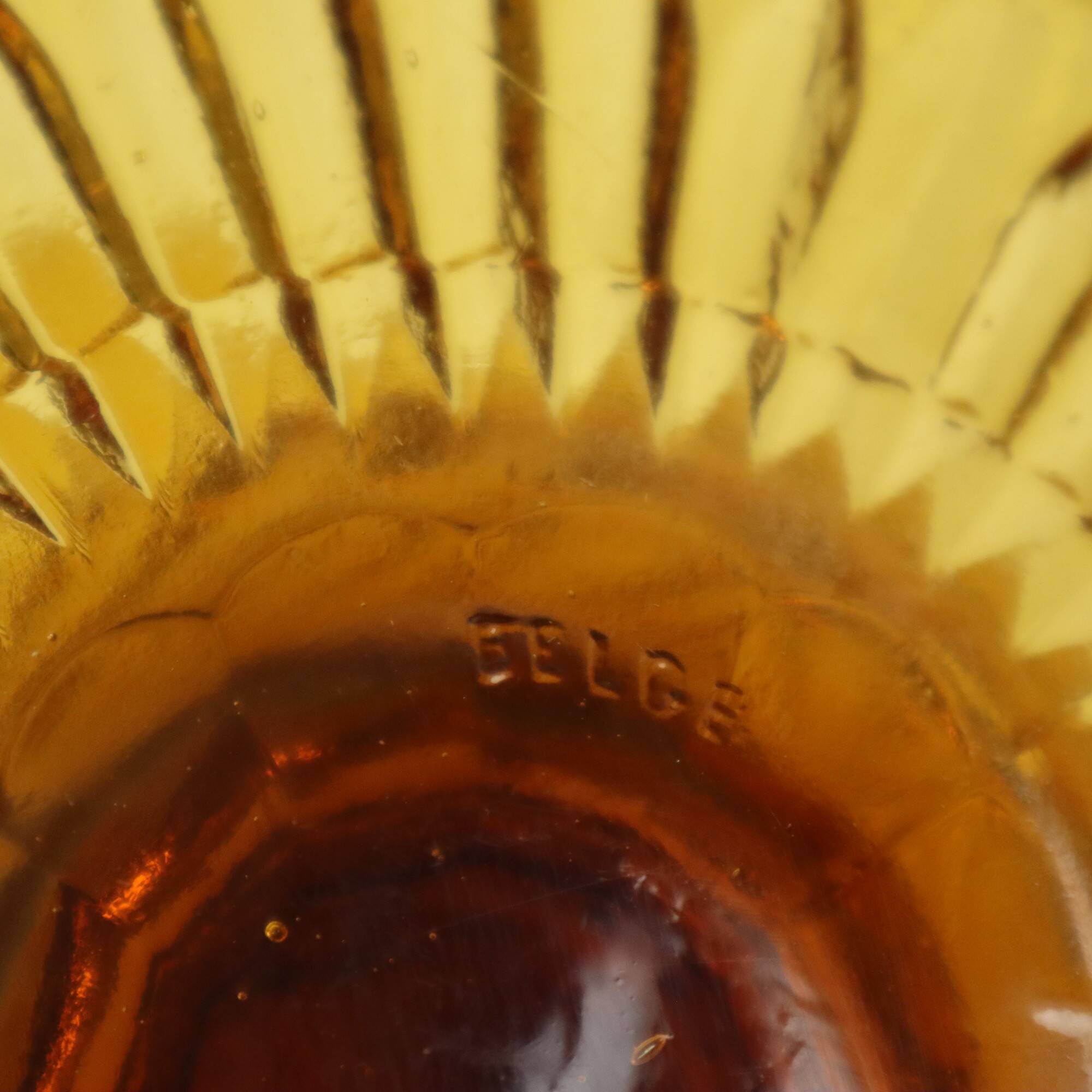 Art Deco Amber Cake Stand Depression Glass 33cm