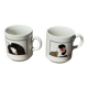 Pair of mugs with stylized Italian women motifs