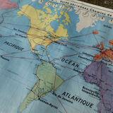 Map world map of the planisphere world MDI 1960