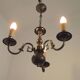 Italian Vintage Silver Brushed Metal 3 Light Flemish Style Chandelier