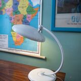 Vintage white metal Bauhaus style desk lamp