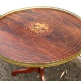 Vintage Neoclassical wooden Game Table-Side Table- Inlay Work-60s