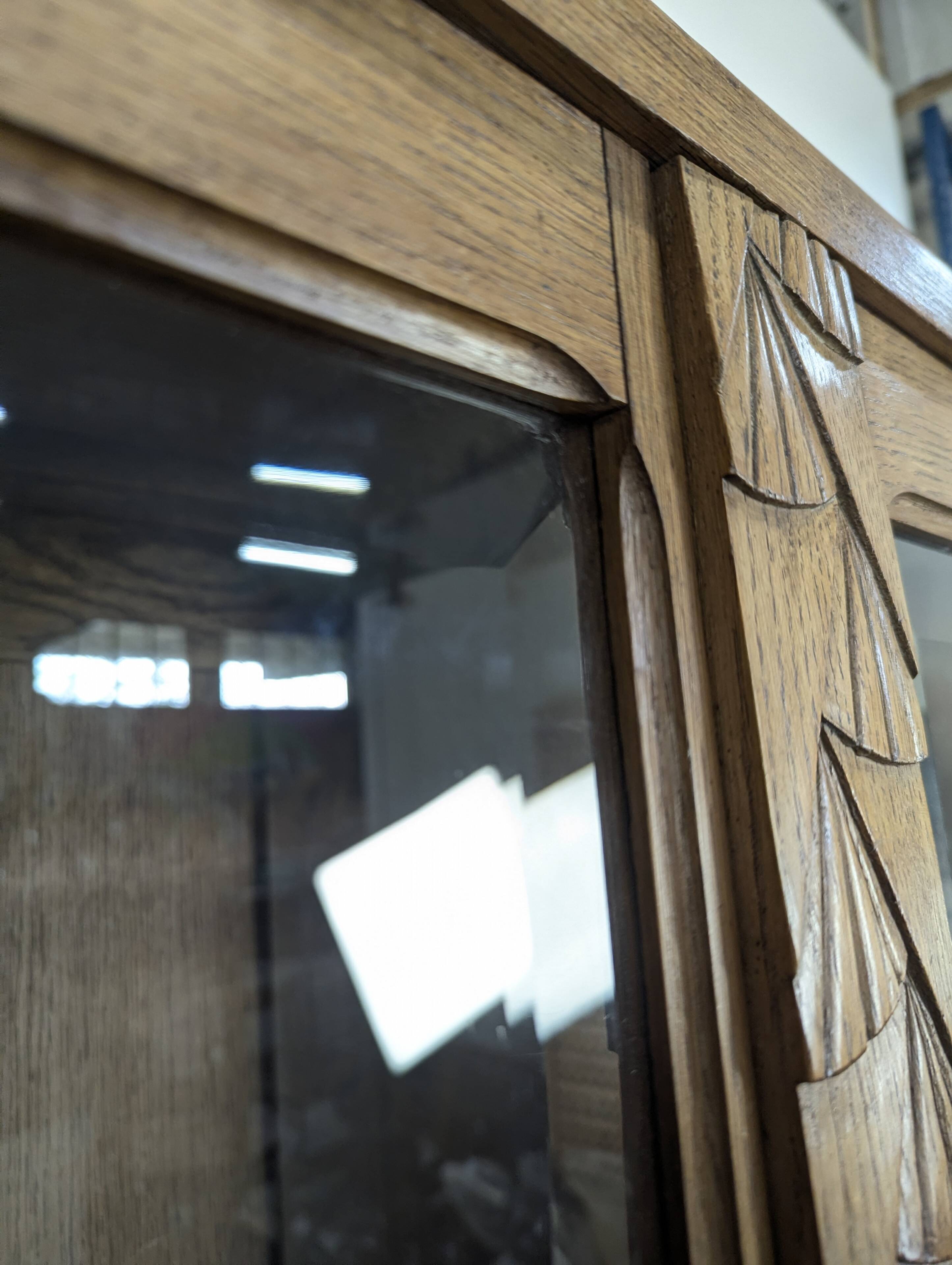 Art Deco style oak display cabinet
