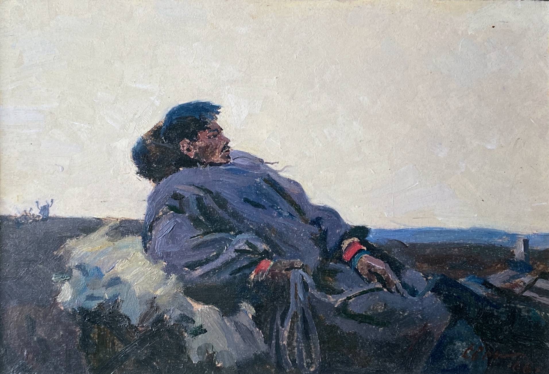 Painting HSP Samouchine (kyiv church) "The Mongol" St Petersburg 1966 Russian