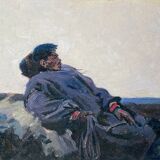 Painting HSP Samouchine (kyiv church) "The Mongol" St Petersburg 1966 Russian