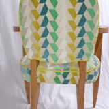 Chaise de bureau en hêtre et tissu vert