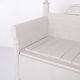 Antique storage bench with carvings – grey painted – pine wood – 1860s