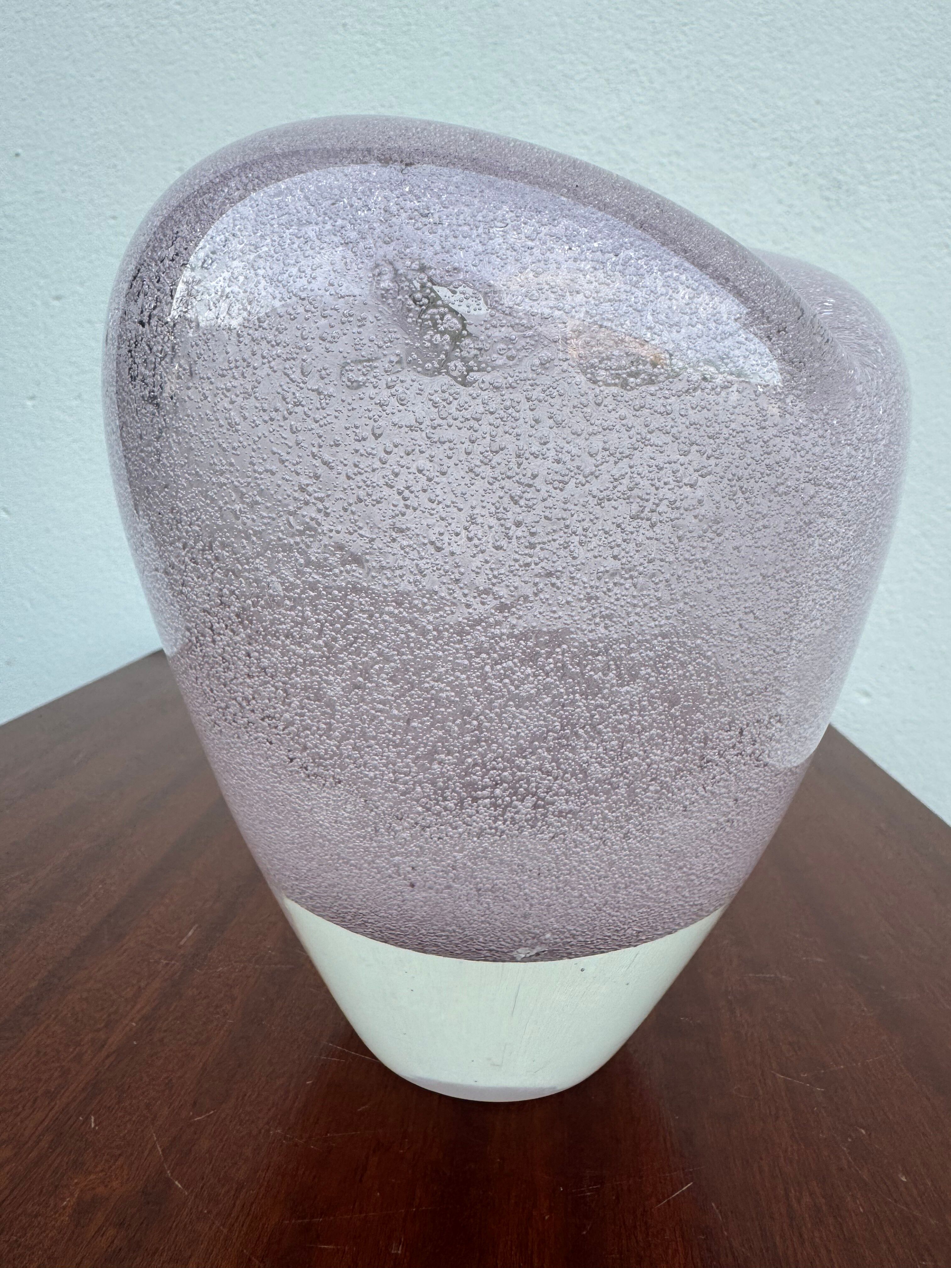 Heart-shaped bubble glass vase from the 1960s.