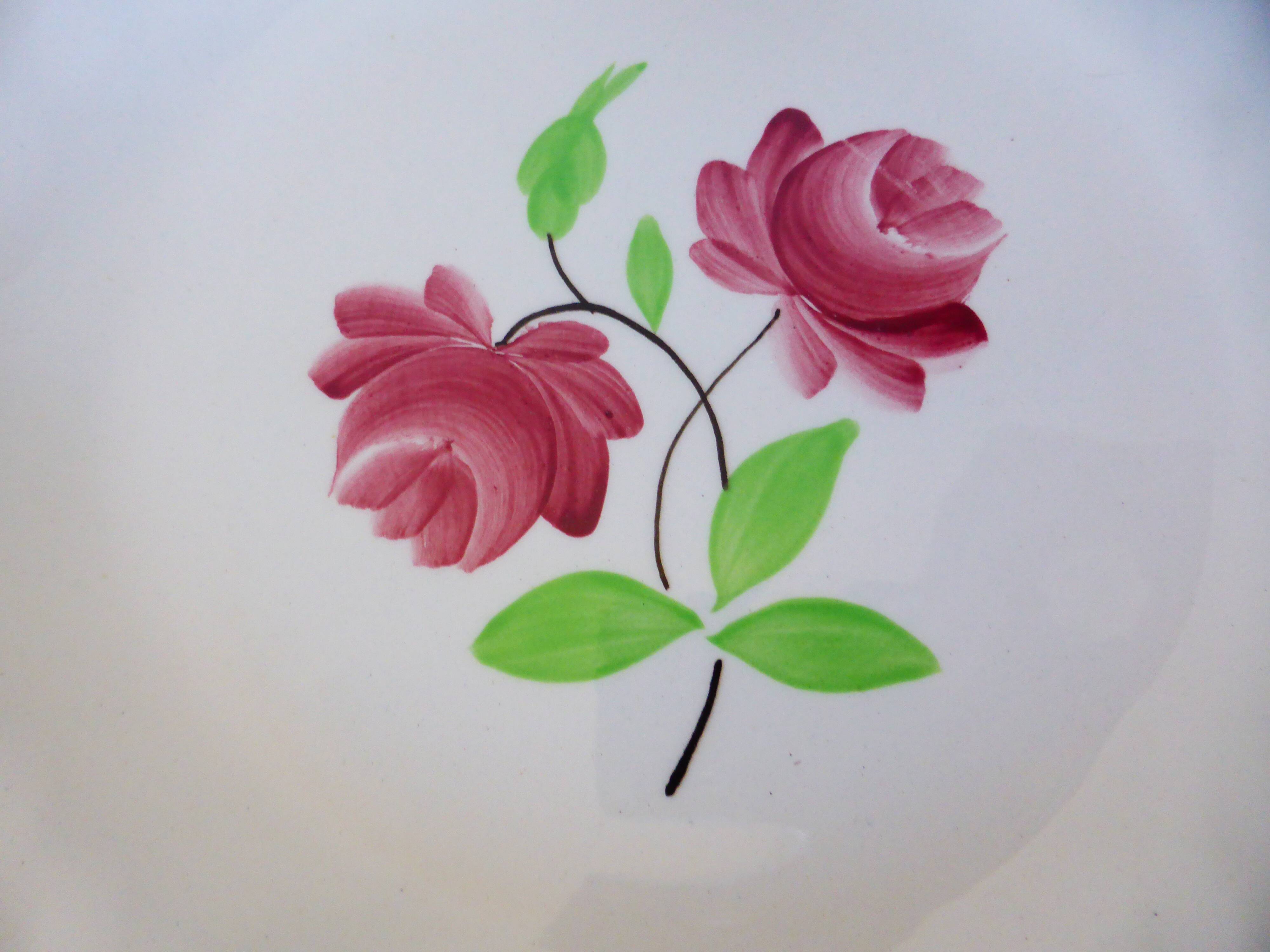 4 assiettes creuses K et G Luneville modèle Rose Mai 2106201