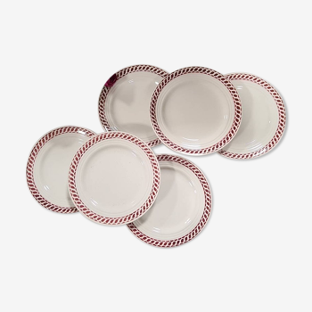 Lot de 6 assiettes plates Saint Amand