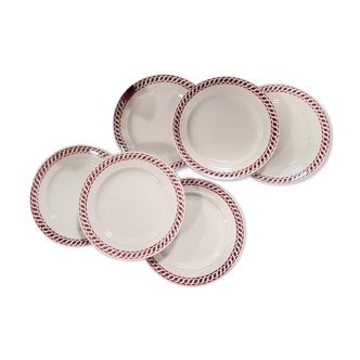 Set of 6 flat plates Saint Amand