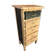 Chiffonnier 5 tiroir noir doré et bois brut