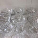 Set of 6 crystal champagne cups