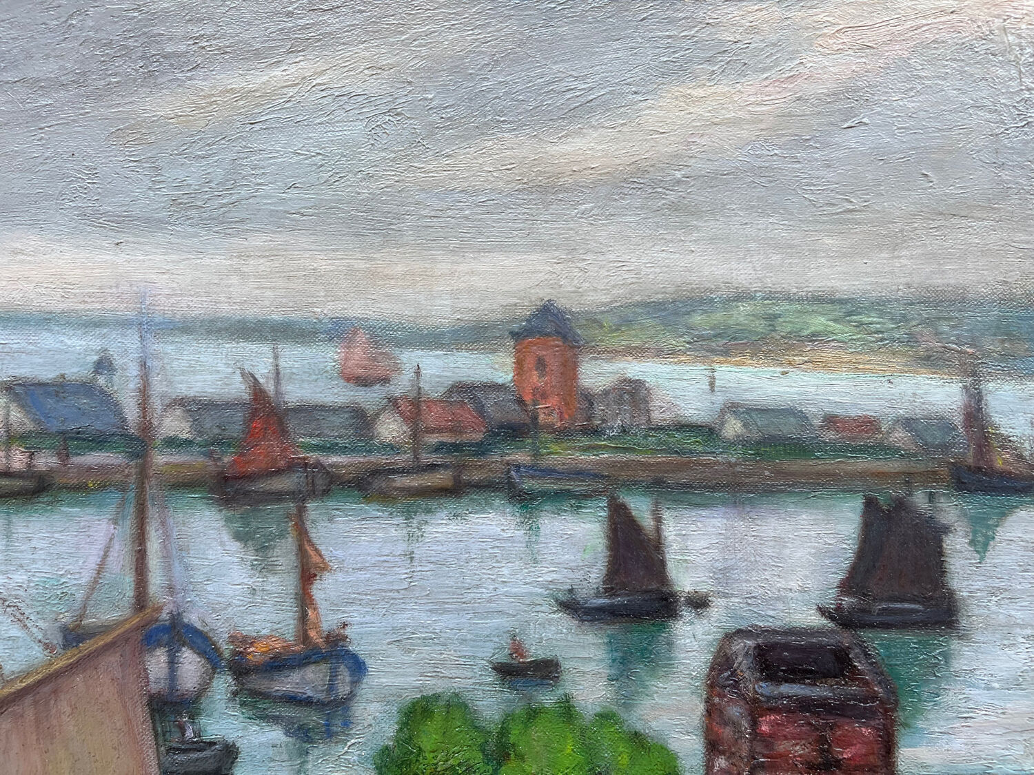 The port of Camaret, oil on canvas signed Henry Gaulet