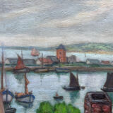 The port of Camaret, oil on canvas signed Henry Gaulet