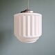 Large Art Deco pendant light in white opaline, 1920s-30s