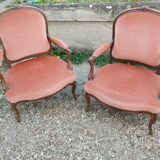Paire de fauteuils anciens style louis xv