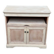 Louis Philippe buffet with 2 doors, stripped raw wood TV unit.