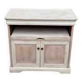 Buffet Louis Philippe 2 portes meuble TV décapé en bois brut