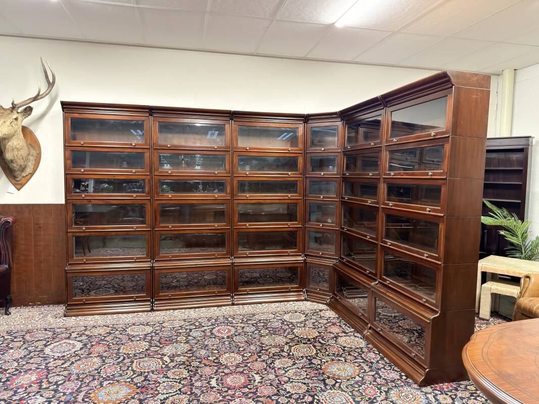 Classic English Globe Wernicke Corner Bookcase