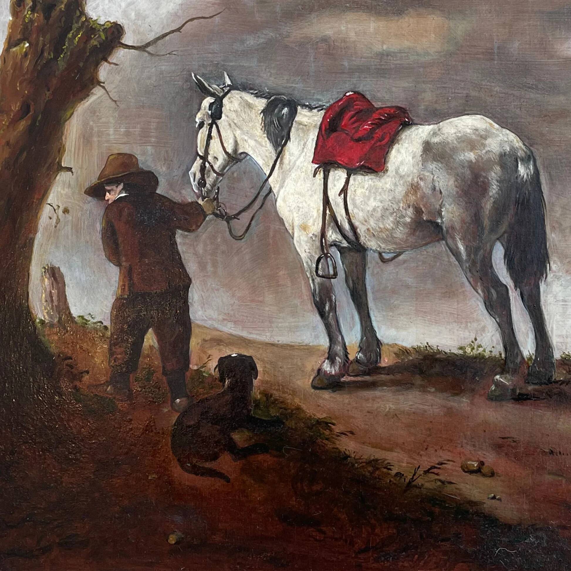 Reproduction by George Boellaard of the oil painting 'Grey Horse' by Wouwermans