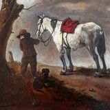 Reproduction by George Boellaard of the oil painting 'Grey Horse' by Wouwermans