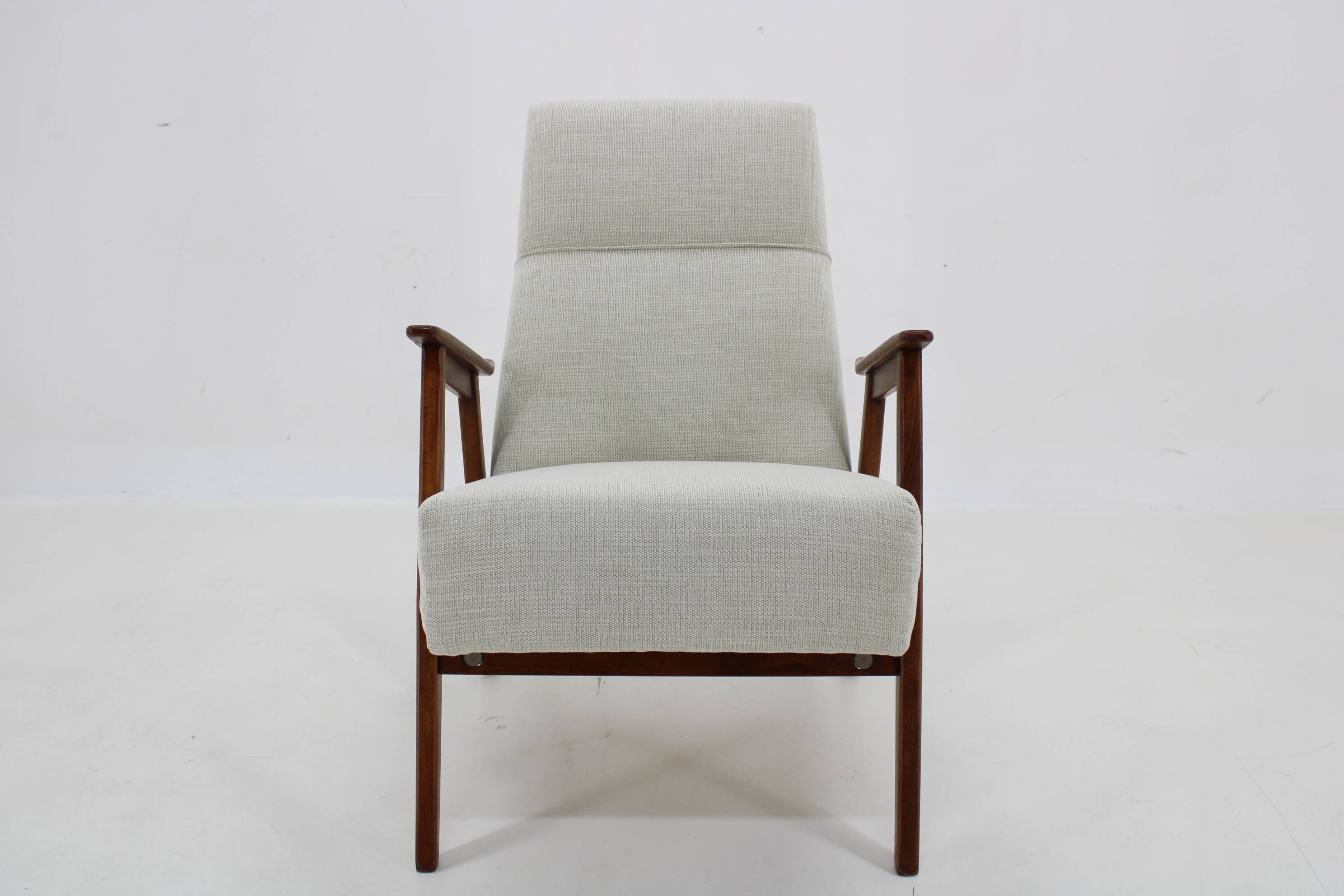 Restored beech armchair from the 1960s, Czechoslovakia