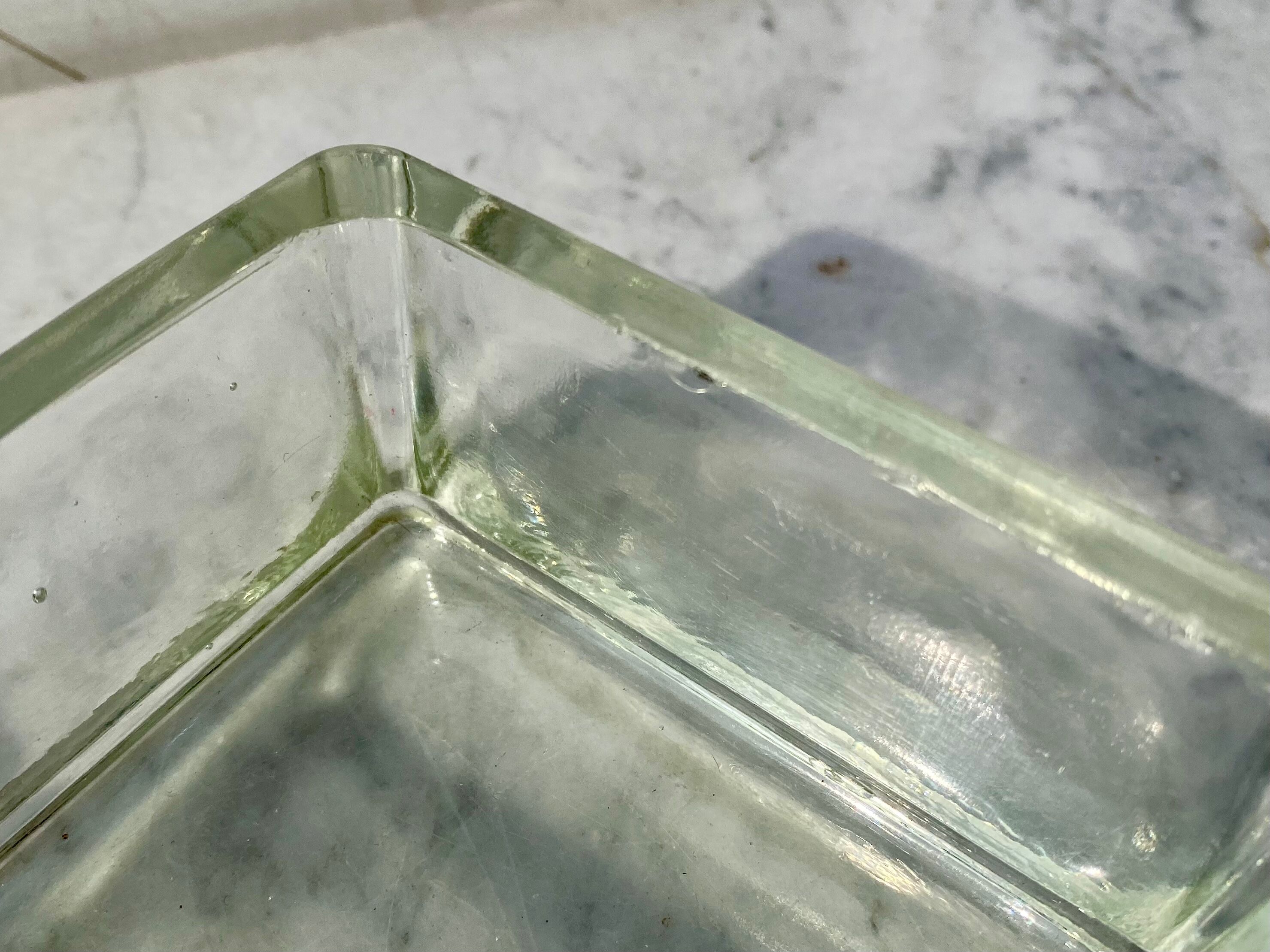 Pair of glass brick Lumax vintage design 60 Le corbustier