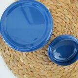 Pot à lait en tôle emaillé bleu