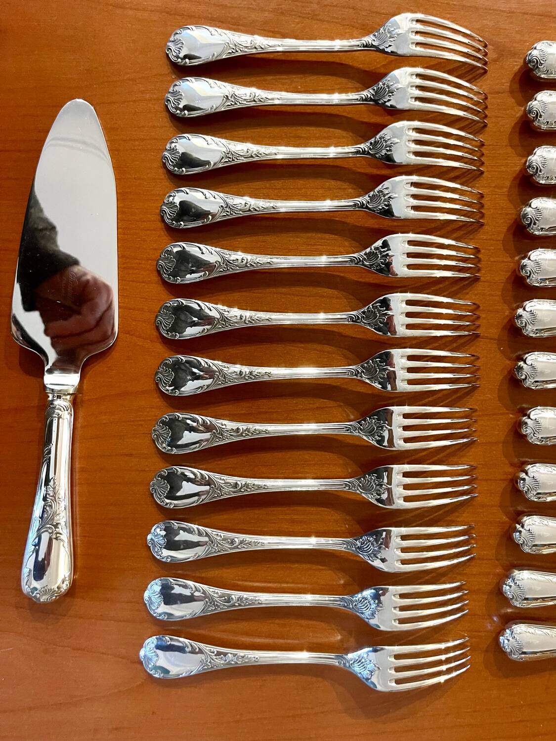 Christofle Marly, dessert cutlery, cheese, knives, forks