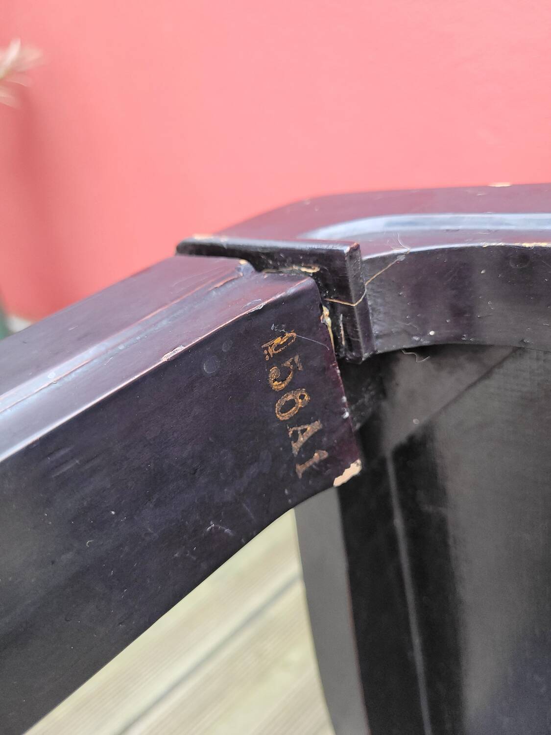 Japanese table in engraved lacquered wood