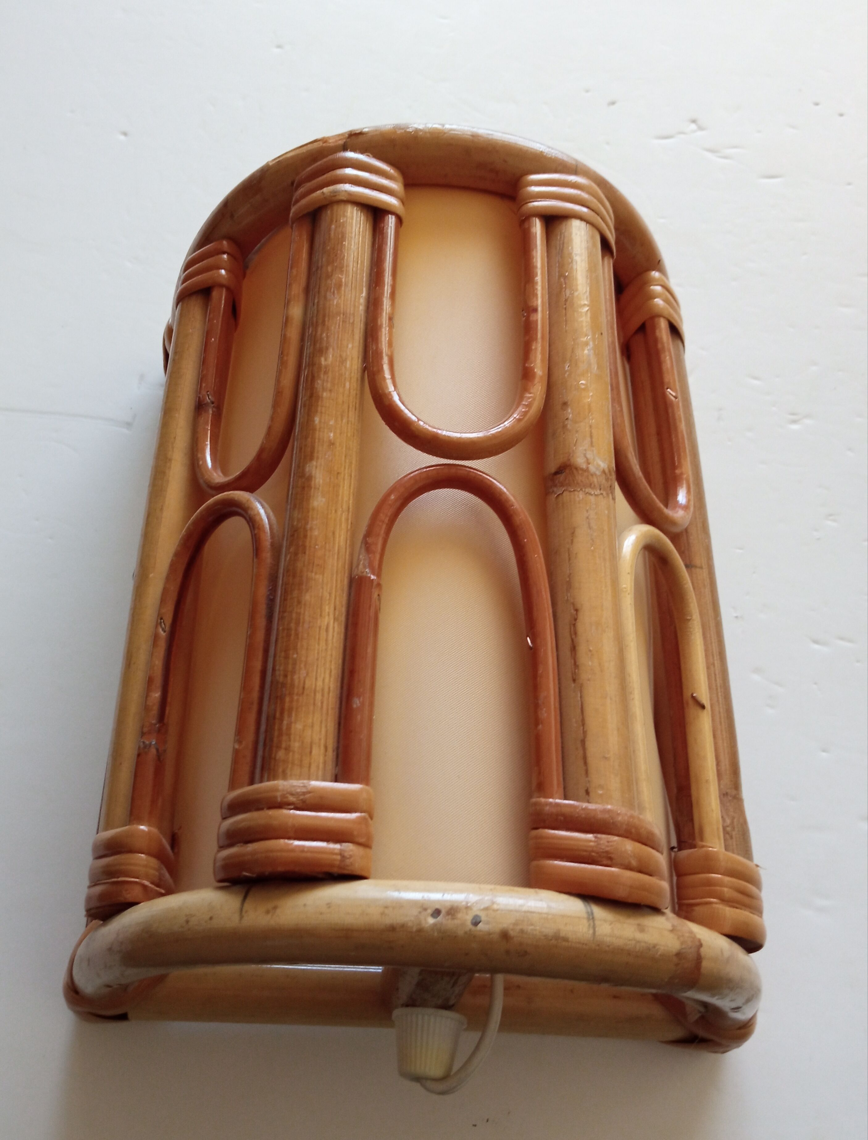 Pair of bamboo sconces