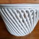 Vintage white woven ceramic cache-pot