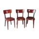 Set of 3 chairs Thonet 1950 feet spindle, modern bistro