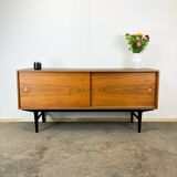 Buffet by Lothar Wegner, walnut with a black top, vintage from the 1960s.