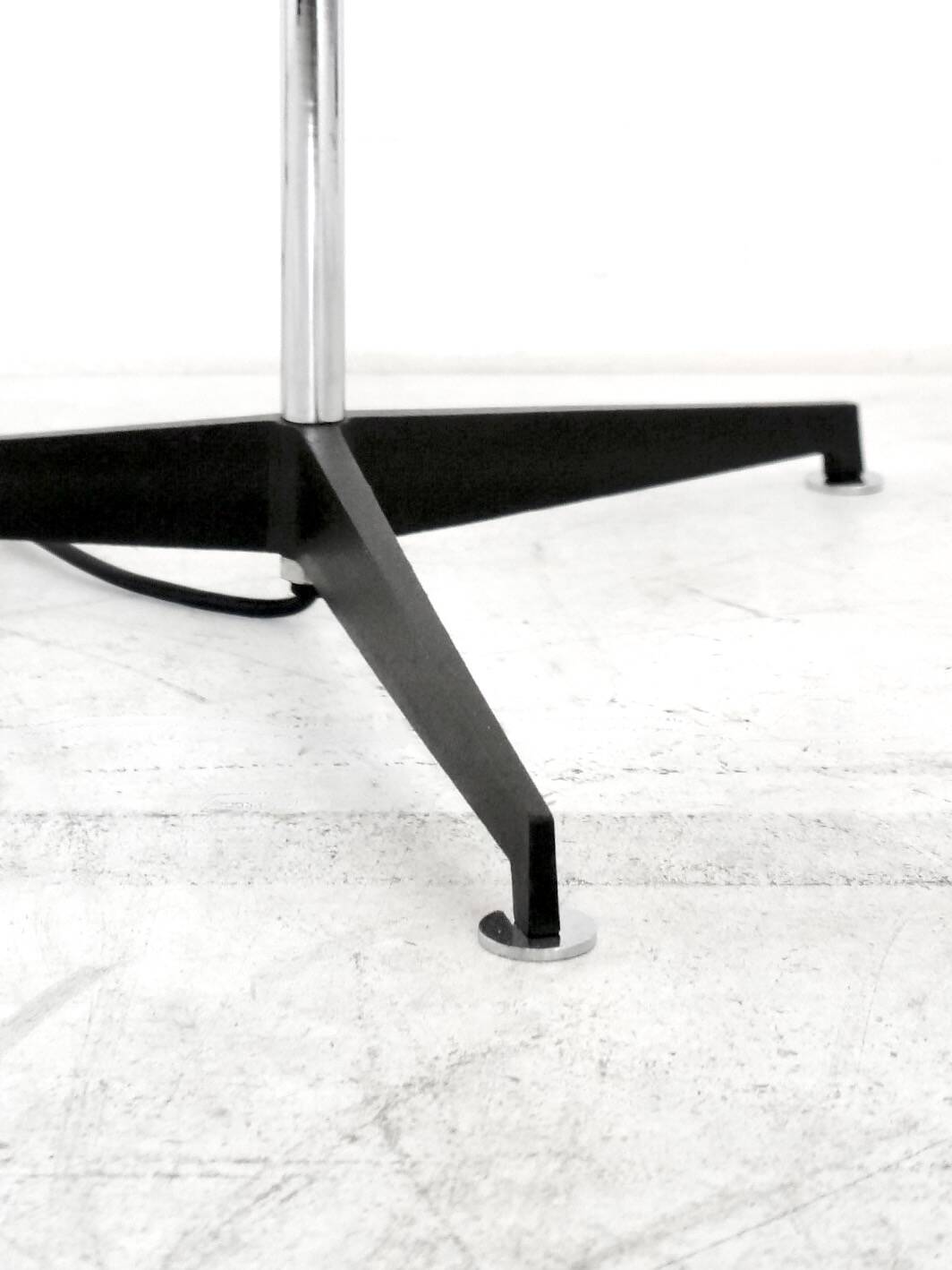 Chrome and black velvet Staff light floor lamp