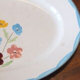 Plat ovale années 50 Salins modèle Jocelyne - fleurs