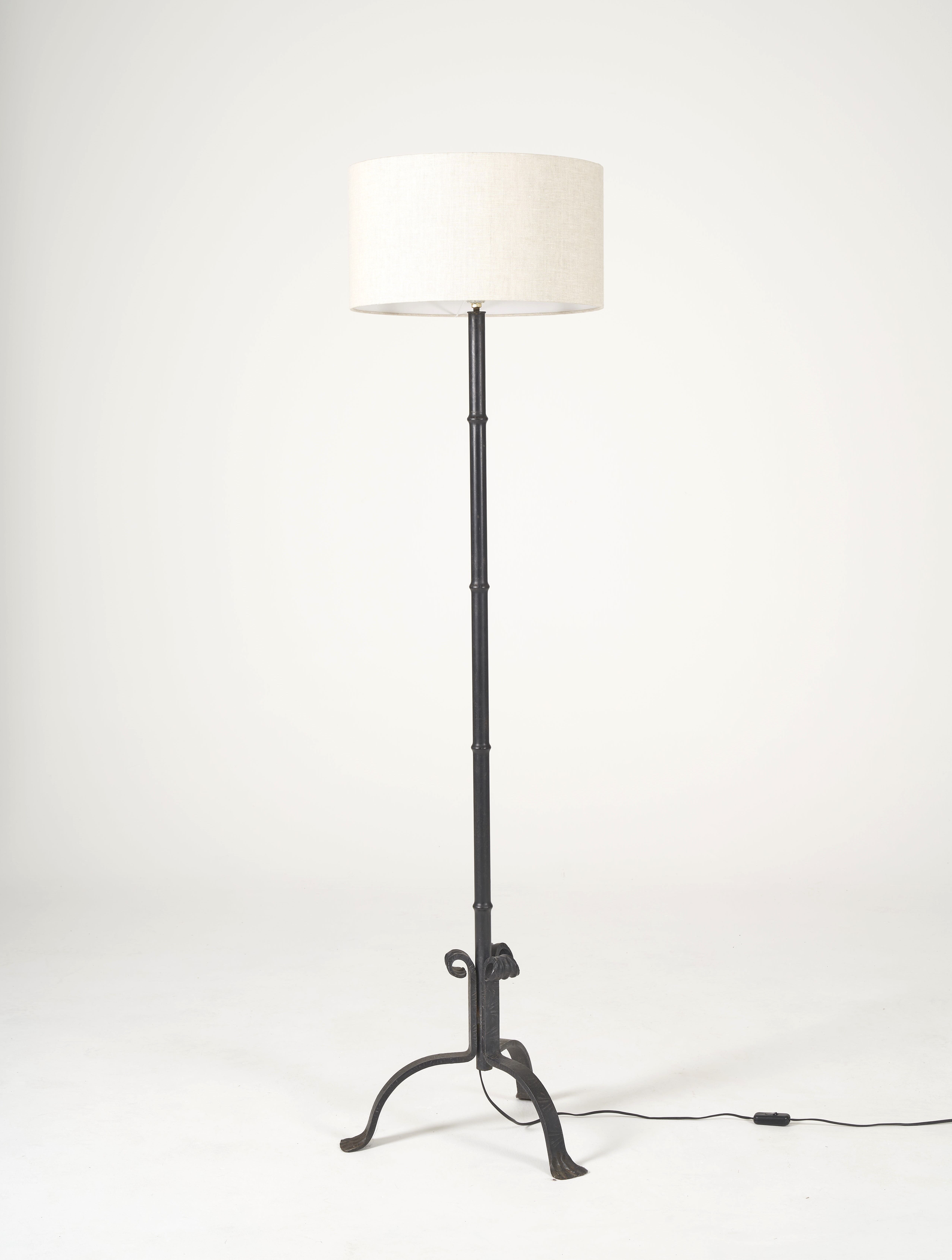 Wrought iron floor lamp 1950s.