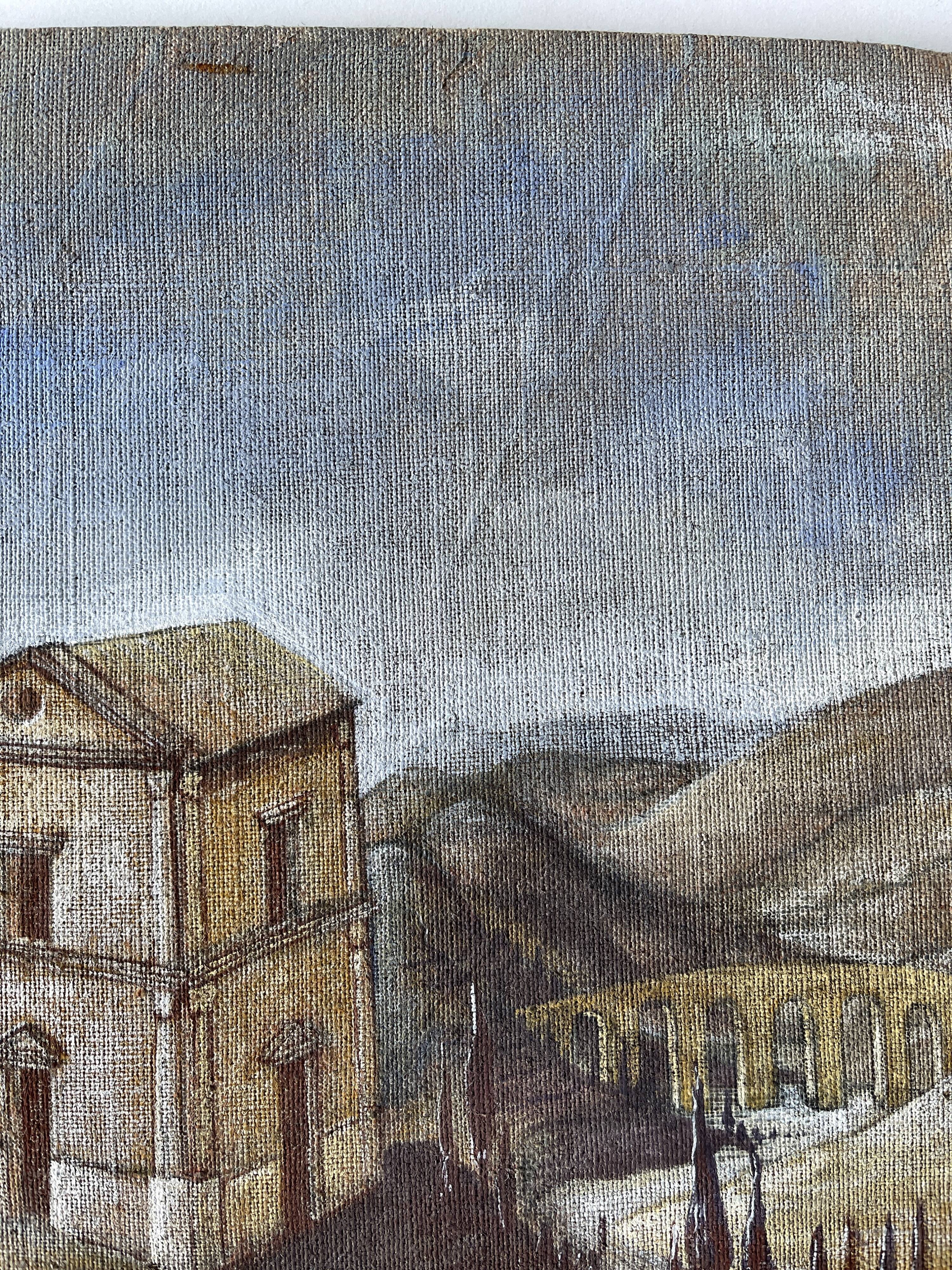 Oil on canvas landscape signed Gouny and Marange