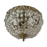 Old ceiling lamp basket in bronze and grapevines