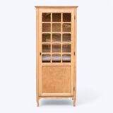 Parisian glass cabinet, raw wood, 1960s